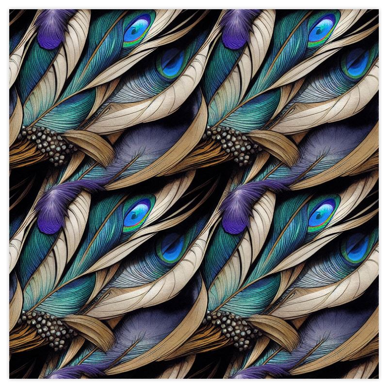 Peacock Feathers Fabric Sample Test Print