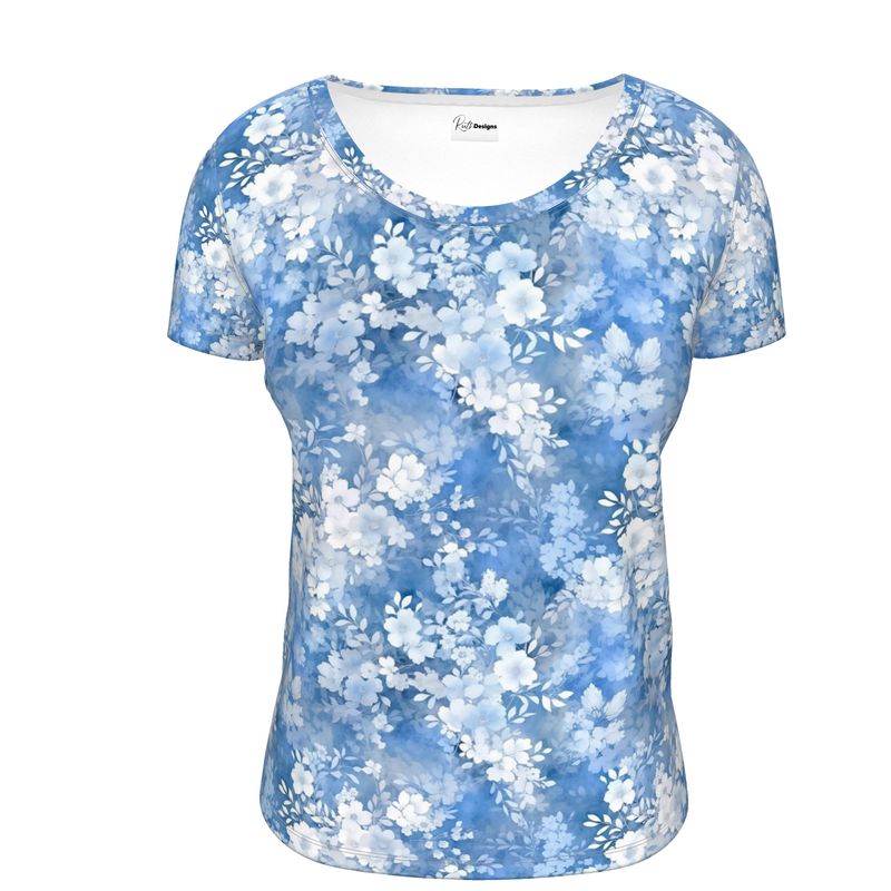 Serene Layers Floral Scoop Neck T-Shirt