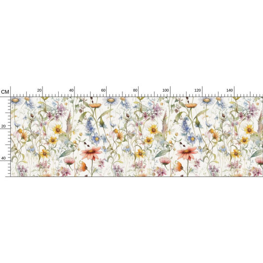 Whispering Meadow Blossoms Repeat Pattern Fabric