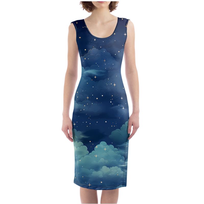 Blue Starry Night Bodycon Dress