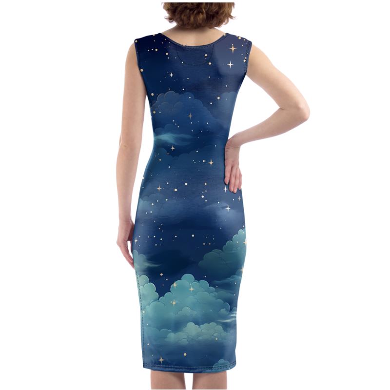 Blue Starry Night Bodycon Dress