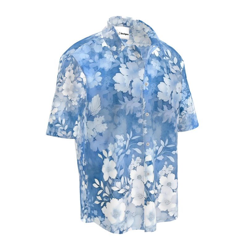 Serene Layers Floral Mens Short Sleeve Shirt