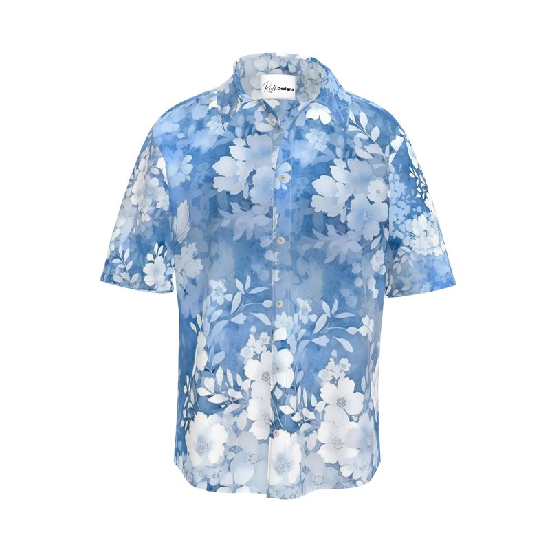 Serene Layers Floral Mens Short Sleeve Shirt