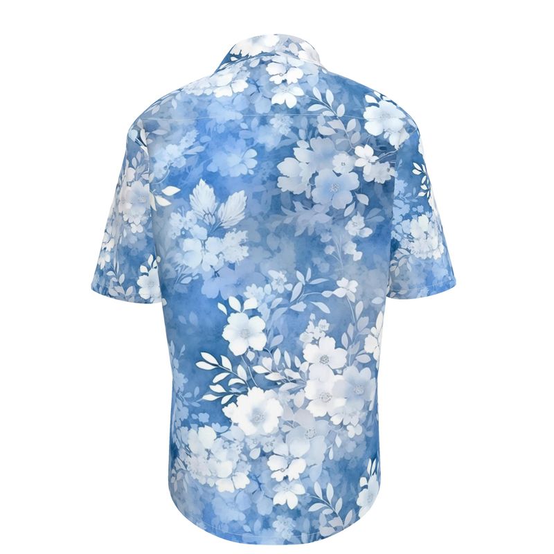 Serene Layers Floral Mens Short Sleeve Shirt