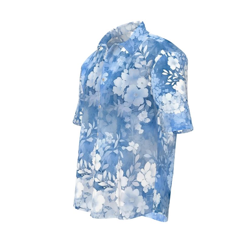 Serene Layers Floral Mens Short Sleeve Shirt