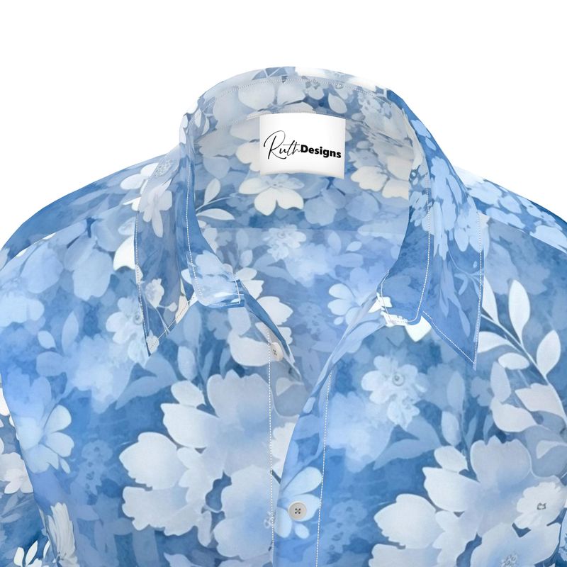 Serene Layers Floral Mens Short Sleeve Shirt