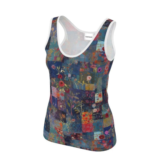 Denim Patchwork Ladies Vest Top