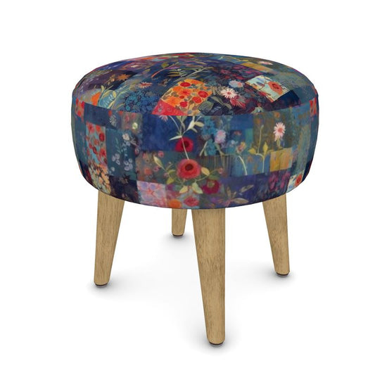 Patchwork Denim Footstool (Round, Square, Hexagonal)