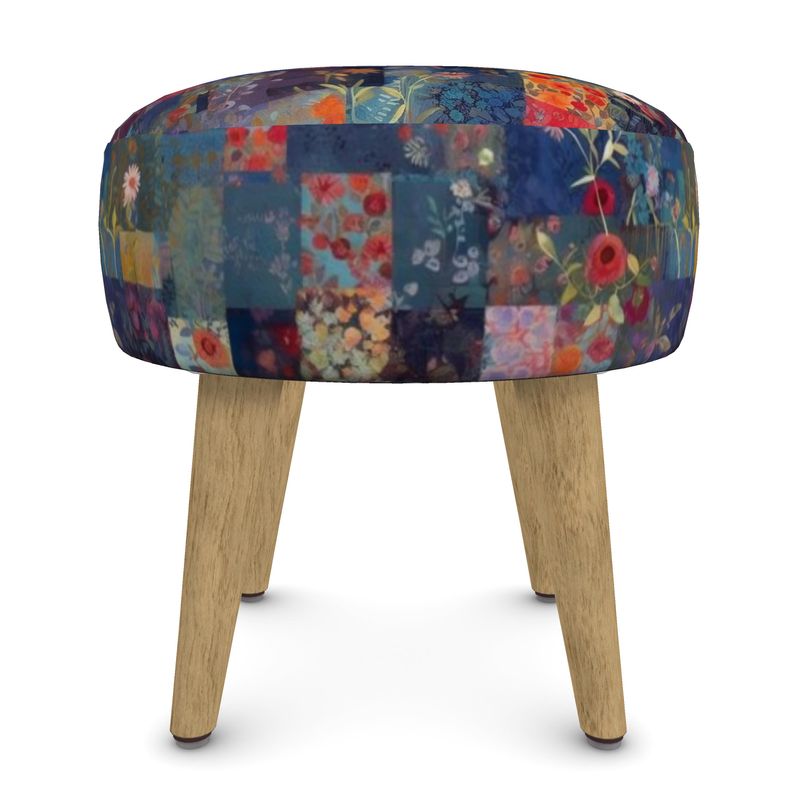 Patchwork Denim Footstool (Round, Square, Hexagonal)