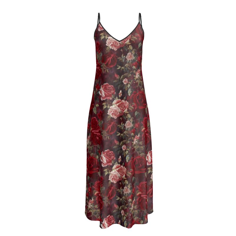 Red Rose Medley Slip Dress