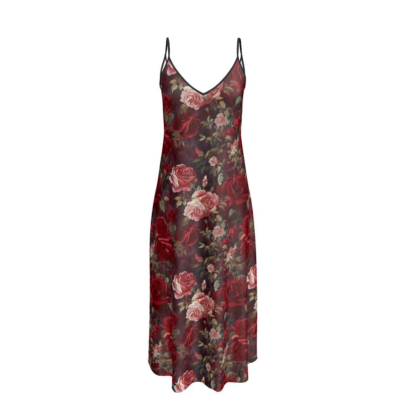 Red Rose Medley Slip Dress