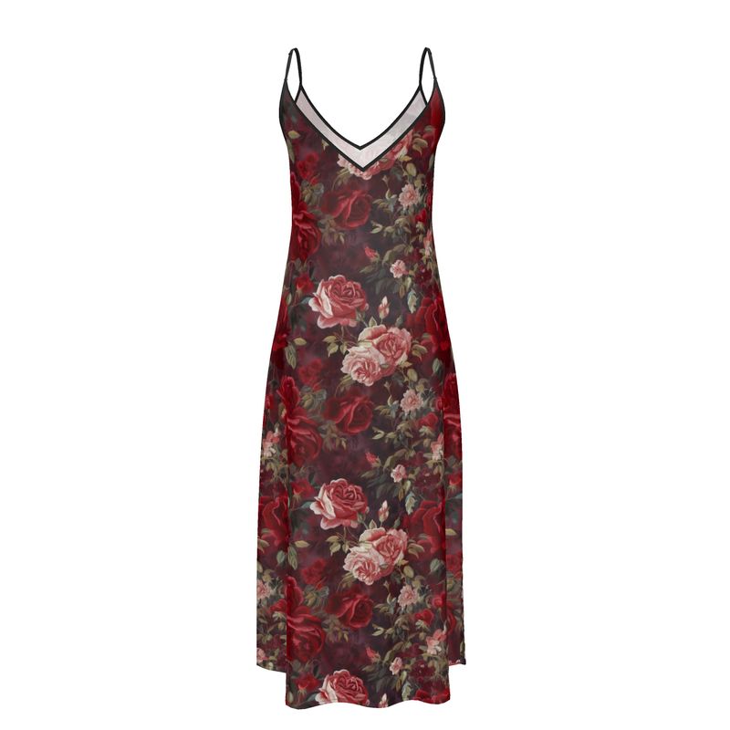 Red Rose Medley Slip Dress