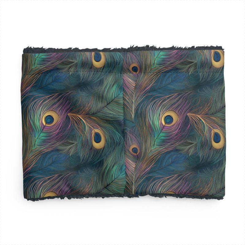 Majestic Peacock Feather Sherpa Snood