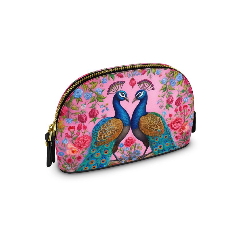 Peacocks and Posies Nappa Make-up Bag