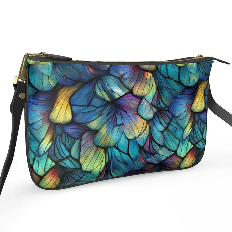 Prism Butterfly Wings Pochette Double Zip Bag