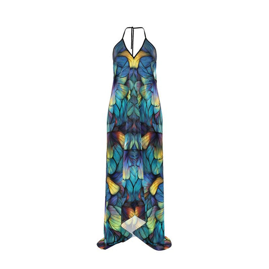 Prism Butterfly Wings Halterneck Backless Dress