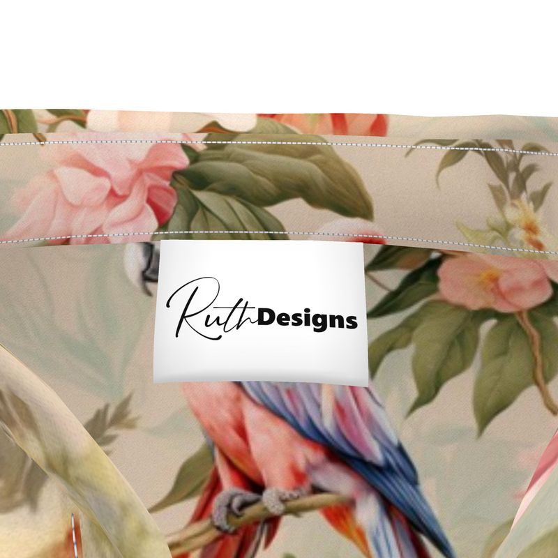 Peach Parrots Mens Short Sleeve Shirt