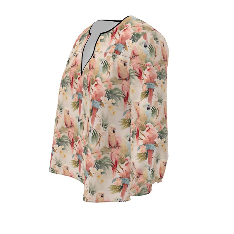 Pink Parrots Womens Blouse