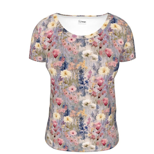 Lavender Meadow Ladies Scoop Neck T-Shirt