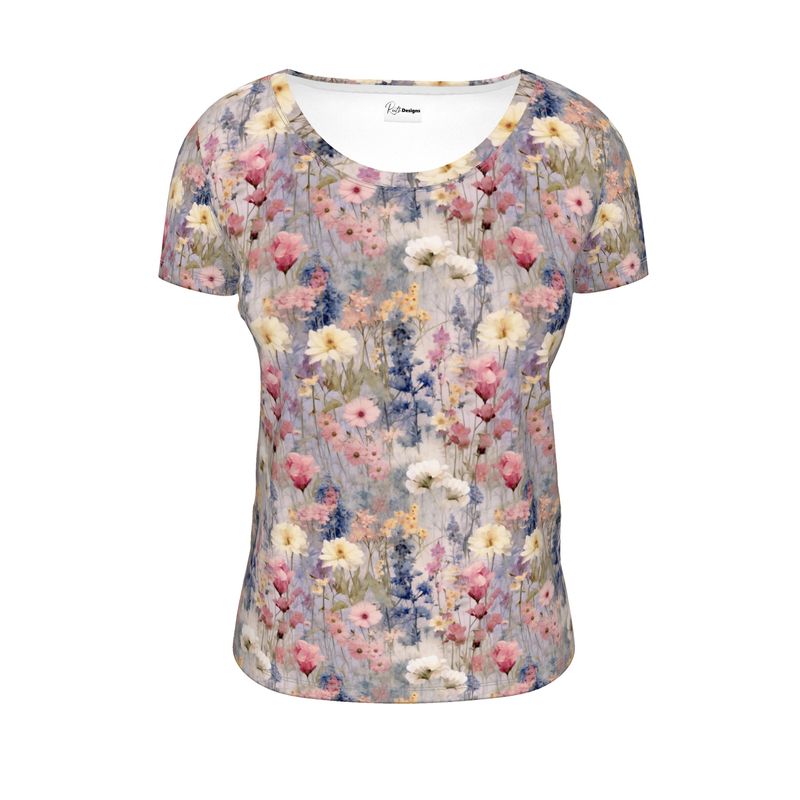 Lavender Meadow Ladies Scoop Neck T-Shirt