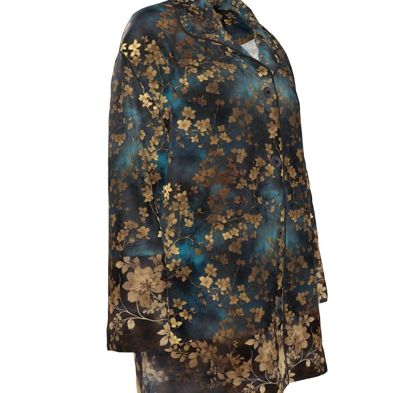 Lustrous Vines Womens Luxury Pyjama Shirt