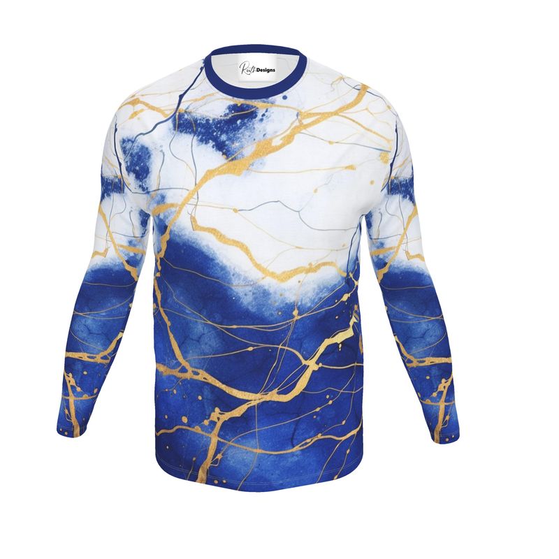 Lapis Lazuli Kintsugi Mens Long Sleeve T-Shirt