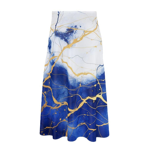 Lapis Lazuli Kintsugi Midi Skirt
