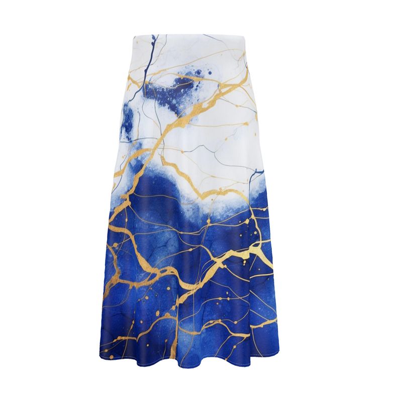 Lapis Lazuli Kintsugi Midi Skirt