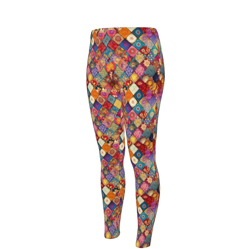 Boho Patchwork Print High Waisted Leggings