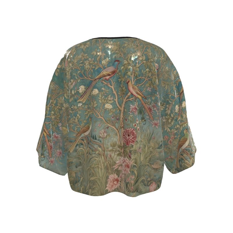 Songbird Tapestry Chinoiserie Print Kimono Jacket