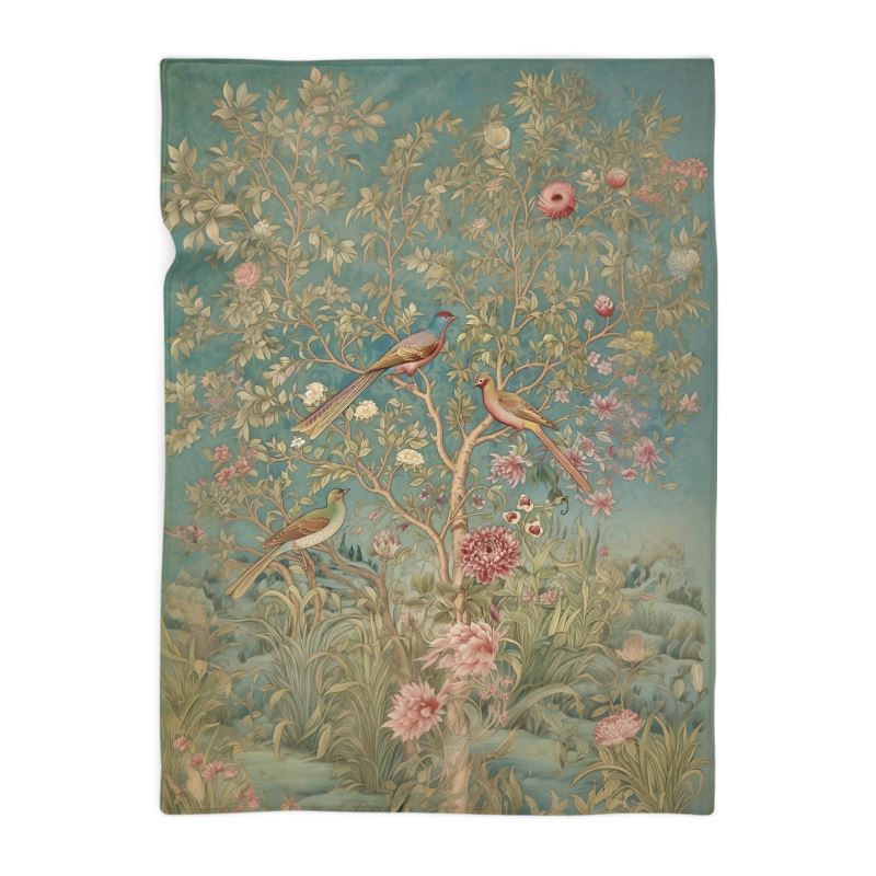 Songbird Tapestry Chinoiserie Print Blanket