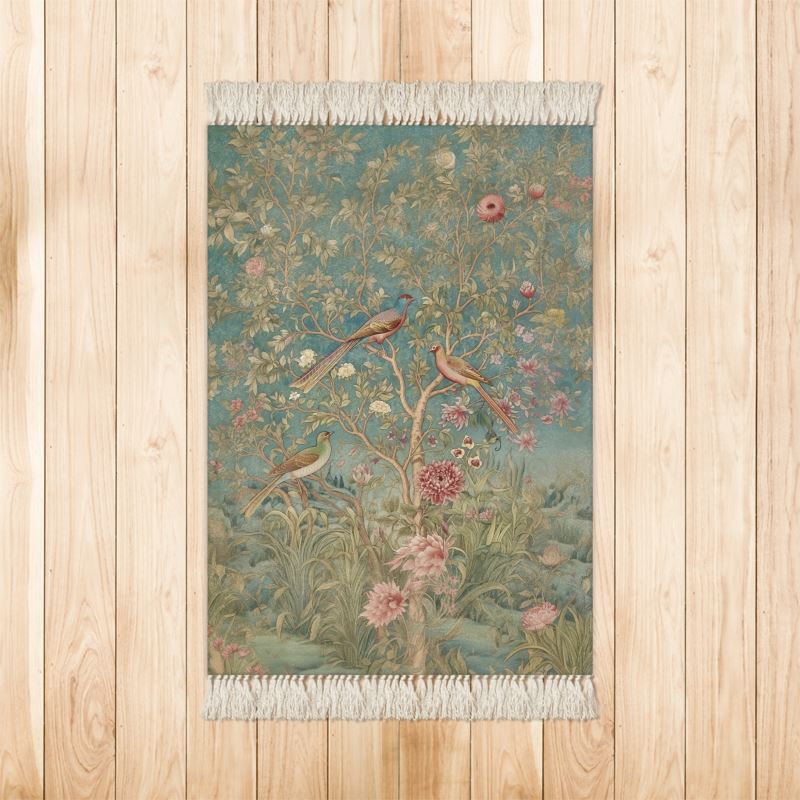 Songbird Tapestry Chinoiserie Print Small Rug
