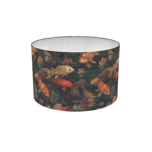 Koi Pond Impressionist Drum Lamp Shade