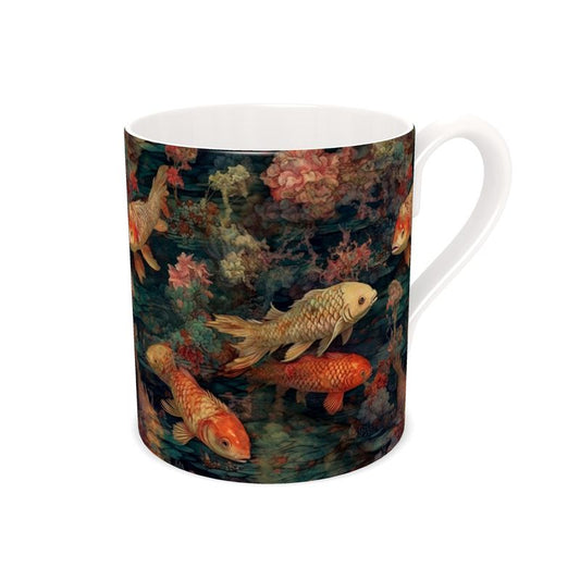 Koi Pond Impressionist Bone China Mug