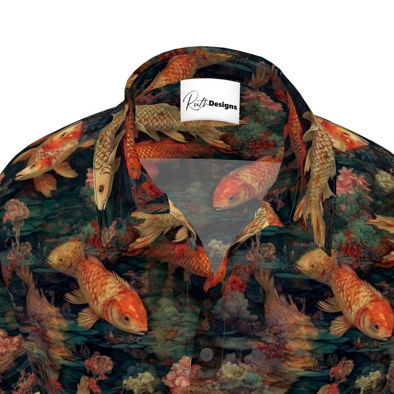 Koi Pond Impressionist Mens Short Sleeve Shirt