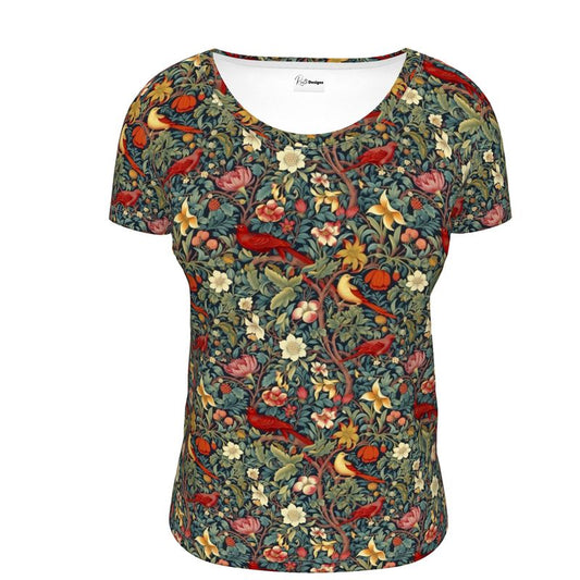 Blooming Birds Ladies Scoop Neck T-Shirt