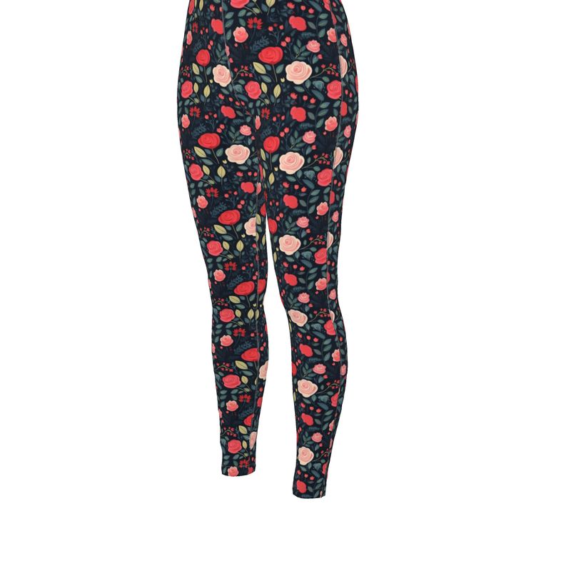 Enchanted Evening Rose High Waisted Leggings