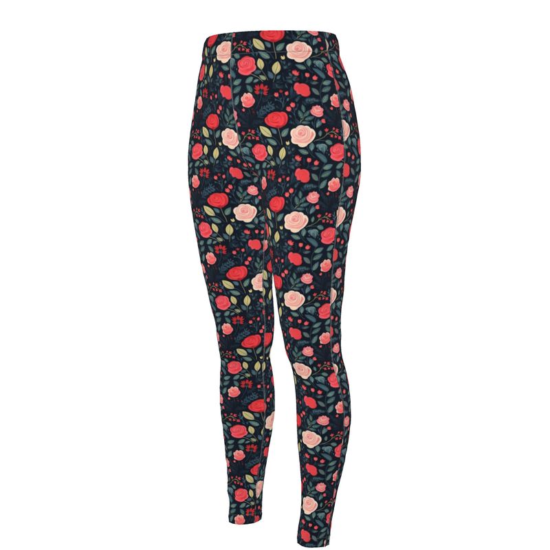 Enchanted Evening Rose High Waisted Leggings