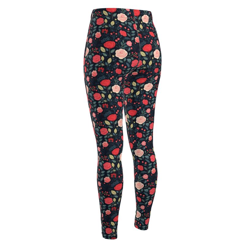 Enchanted Evening Rose High Waisted Leggings