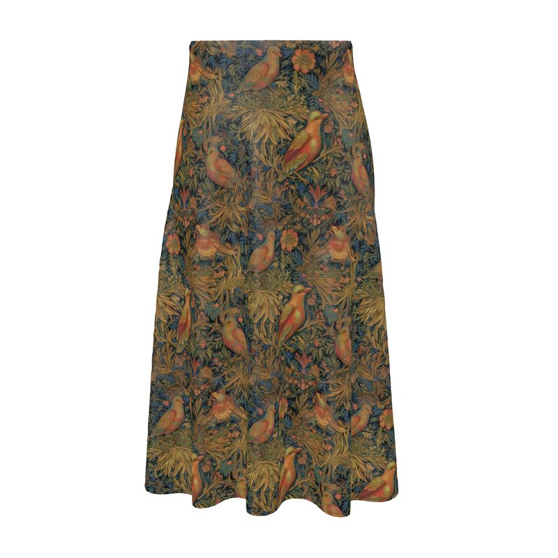 Tudor Birds Midi Skirt