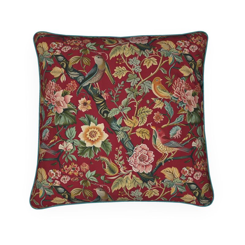 Scarlet Garden Aviary Cushions