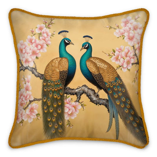 Imperial Peacock Silk Cushions