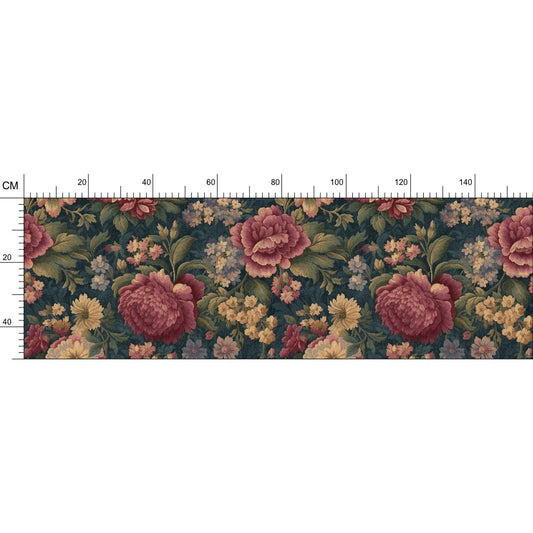 Carpet Bag Roses Repeat Pattern Fabric