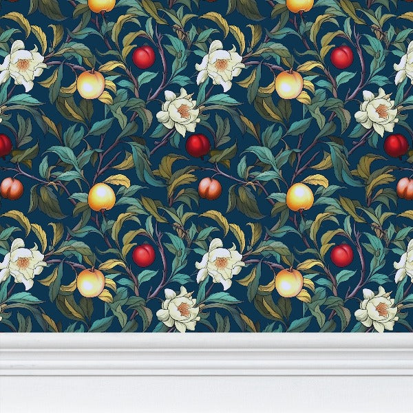 Plum Orchard Repeat Pattern Wallpaper