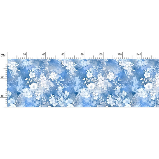 Serene Layers Floral Repeat Pattern Fabric