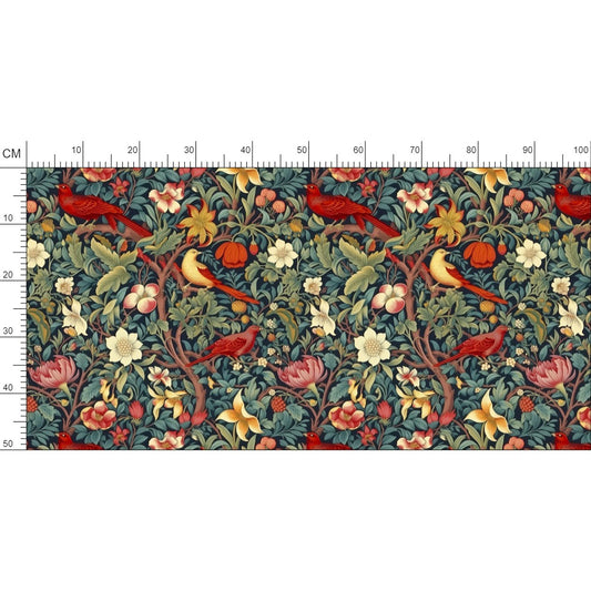 Blooming Birds Repeat Pattern Fabric